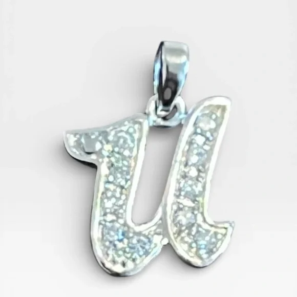 Elegant Sterling Silver Initial “U” Pendant or Charm - Picture 4 of 5